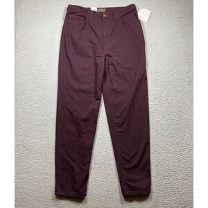 Jones Jeans Tapered Leg Pants Womens 16 NEW Cabernet Burgundy High Rise Classic